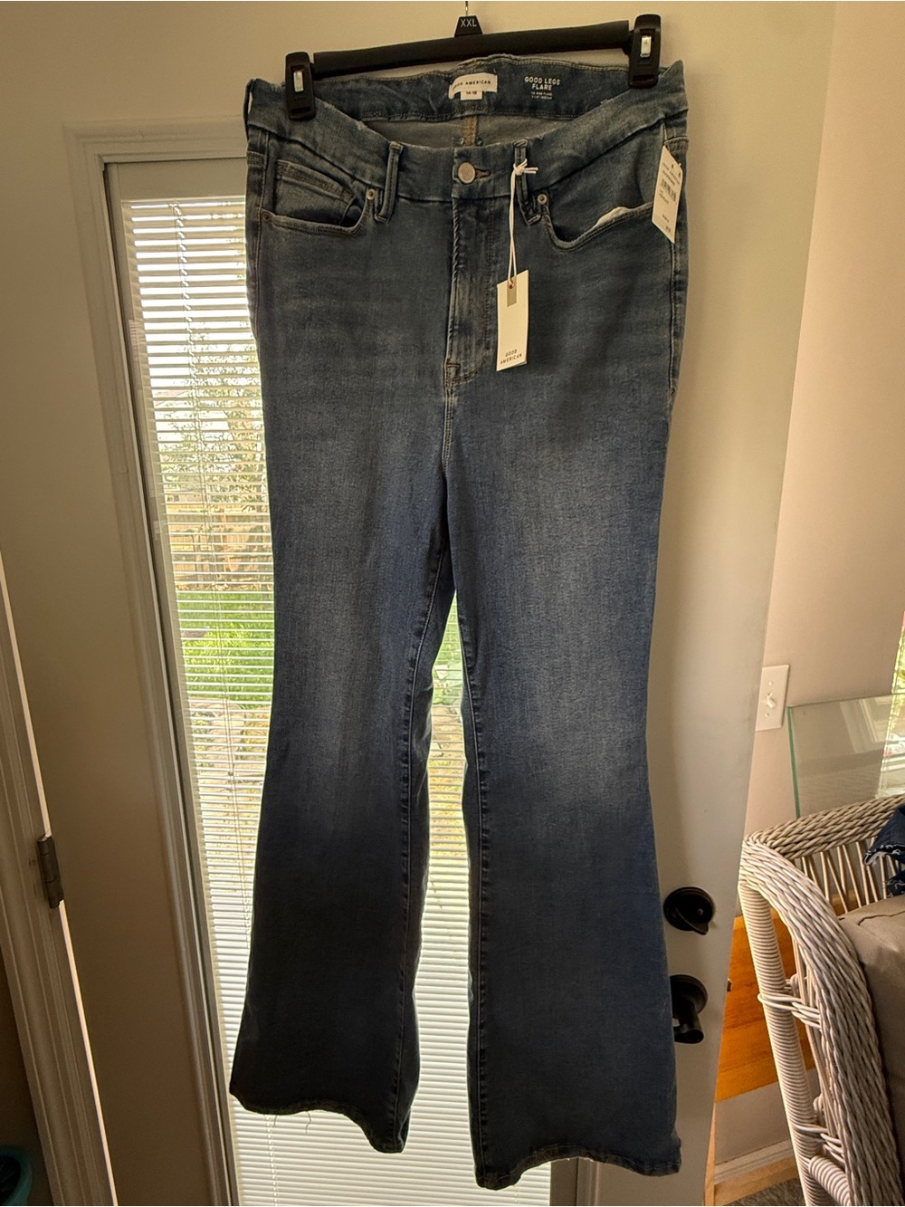 Good American Light Blue High-Rise Flare Jeans - Picture 4 of 7